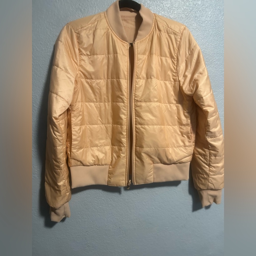 Lululemon peach colored reversible non stop bomber jacket